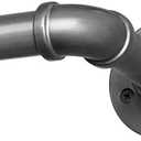 SOMINS 1 Inch Curtain Rods for Windows 32 to 48, Outdoor Industrial Adjustable Blackout Curtain Rod, Indoor Heavy Duty Wrap Around Drapery Pole, Grey, 32-48"