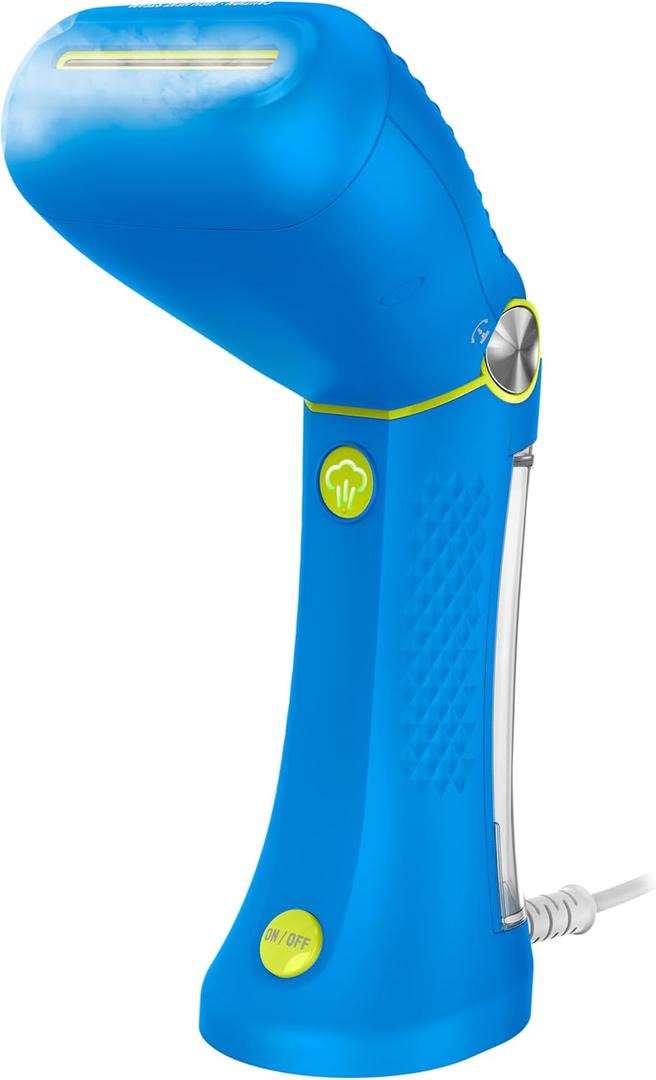 Conair Handheld Garment Steamer for Clothes - Power Steam: Small Size, Big Power - Great for Home, Office, or Travel with Dual Voltage for Worldwide Use, Blue (Standard)