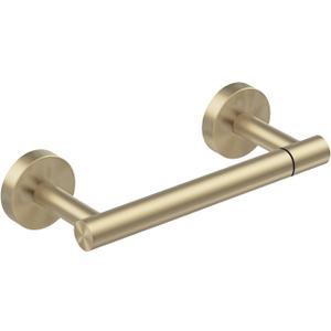 BWE Brushed Gold Toilet Paper Holder Wall Mounted Double Post Pivoting Toilet Tissue Holders SUS 304 Stainless Steel Toilet Roll Holder for Bathroom Kitchen and RV Washroom