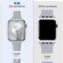 3 x WJK Sport Strap Compatible with Apple Watch Bands 38mm 40mm 41mm 42mm 44mm 45mm 46mm 49mm for Women, Soft Slim Thin Silicone Band Compatible with Apple Watch Series 10 9 8 7 6 5 4 3 2 1 Ultra/Ultra 2 (Light Gray)