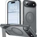 MOZOTER for iPhone Air Case with Kickstand,[Compatible with MagSafe] [12FT Military Grade Protection] Slim Translucent Matte Shockproof Phone Case,6.5",Gray