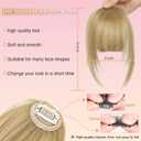 AISI QUEENS Clip in Bangs 100% Human Hair Extensions Brown Black Clip on Fringe Bangs with nice net Natural Flat neat Bangs with Temples for women One Piece Hairpiece (French Bangs, Ash Blonde)