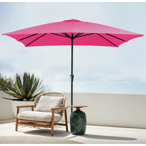 JEAREY 8x10 ft Rectangular Patio Umbrellas Outdoor Table Market Umbrella w/Crank, 8 Sturdy Ribs, UV Protection Waterproof Sunproof for Garden, Deck, Backyard, Pool(Teal Blue)