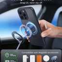 FNTCASE for iPhone 16 Pro-Max Case: [360 Spin Magnetic Stand] [Compatible with Magsafe] [Screen Protector] Translucent Matte Military Grade Shockproof Full Camera Protective Phone Cover - Black