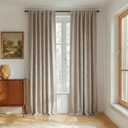 RYB HOME Natural Beige 100% Blackout Linen Curtains 78 inch Long, Thermal Insulated&Privacy Home Decor Drapes for Bedroom/Office/Nursery, Rod Pocket&Back Tab Window Treatment, W52 X L78, 2 Panels