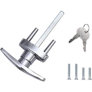 Garage Doors T Handle Lock with 2 Keys and 2 Set mounting Bolts Replacement for Garage Door Locking T Handle Fits 1-3/8" Through 2" Thick Doors(Random Keyed)