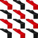 VitalCozy 12 Pcs Easter Satin Table Runners 12 x 108 Multicolor Long Satin Silk Table Runner Colorful for Graduation Wedding Birthday Party Banquet Decor(Black, Red)