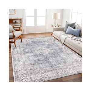 Area Rug 6'x9' Washable Vintage Traditional Floor Cover Thin Retro Kitchen Indoor Distressed Non Slip Carpet for Living Room Bedroom Dining Room