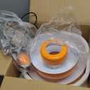 Plug in Pendant Light Mid Century Hanging Lamp with Plug in Cord Orange Pendant Lighting Fixtures Nordic Style Metal Shade On/Off Switch Hanging Light for Living Room Dining Bedroom Kitchen