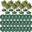 Roshtia 50 Pack 15 Gallon Tree Watering Ring Bag Slow Release Reusable Tree Bag Bulk Heavy Duty Automatic Drip Irrigation Ring PVC Root Water System for Garden Newly Planted (Green)