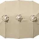 15ft Double-sided Umbrella Replacement Canopy Cover,12 ribs Large Triple Parasol Top For Market Outdoor Patio ShadesFrame not Include