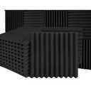 20 Pack Acoustic Foam Panels 1" X 12" X 12" Wedge Soundproof Studio Foam for Walls Sound Absorbing Panels Sound Insulation for Studio (20 Pack, Black)