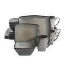 Amazon.com | Gibson Elite Tequesta Square Reactive Glaze Stoneware Plates and Bowls Dishes Dinnerware Set, Service for 4 (16pcs), Taupe: Dinnerware Sets