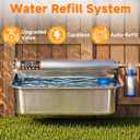 3 Gallon Automatic Chicken Waterer, Real 304 Stainless Steel Metal Poultry Waterer with Upgraded Float Valve, Extra Filter, 1.5M Hose (Stainless Steel Auto Waterer Set)