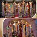 8pcs Vintage Christmas Windsocks Outdoor Hanging Decorations with Tassels Christmas Yard Decorations for Outside 3.3ft Xmas Signs for Wall Tree Home Lawn Yard Party Supplies Garden Decor