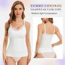 V Neck Compression Tank Tops for Women Tummy Control Shapewear Cami Shaper Seamless Body Shaping Tank Tops Lace (White, S)