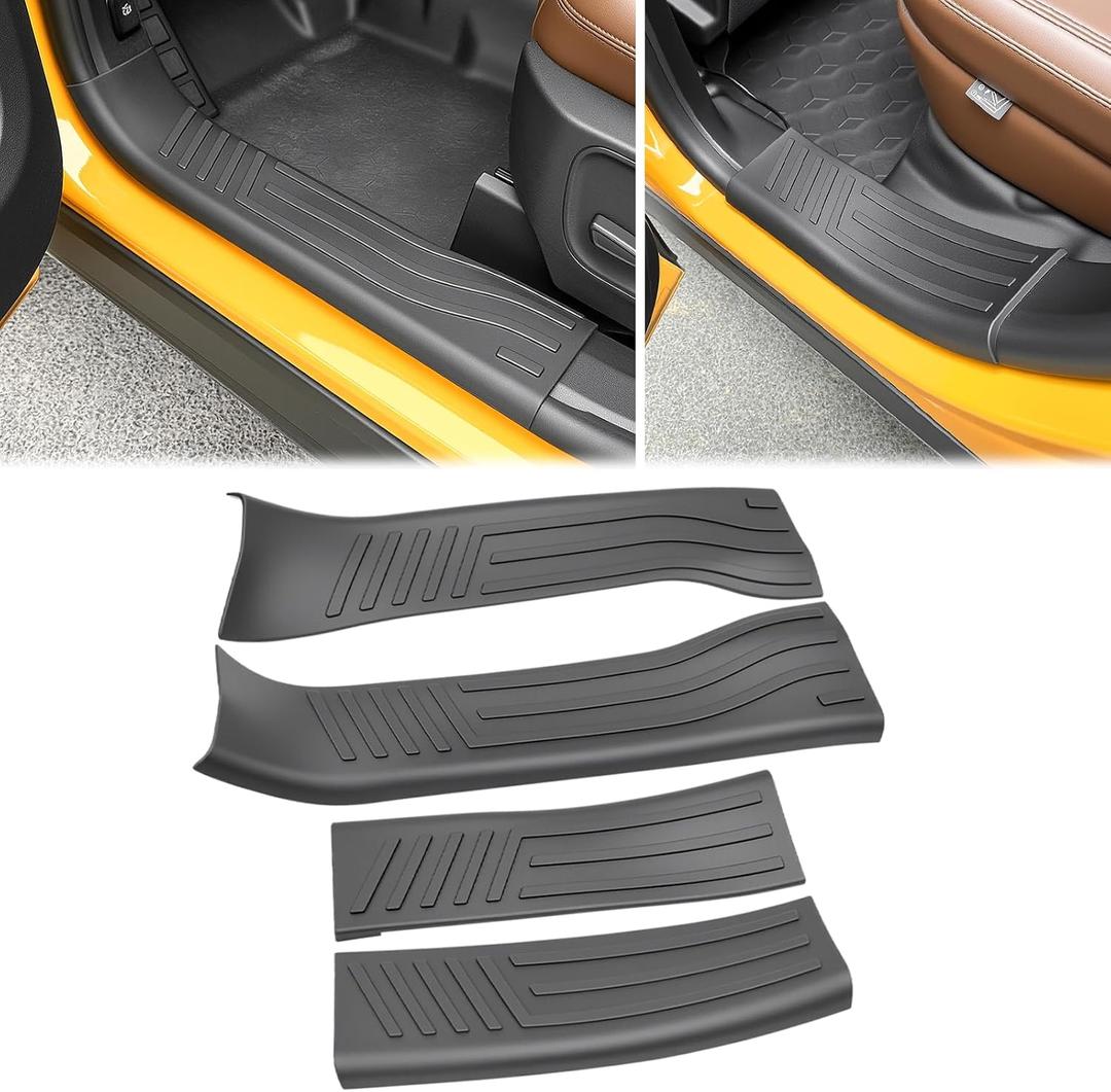 Inside Door Sill Guards Compatible with 2021-2025 Bronco Sport Door Entry Protector Door Sill Edge Guards for 2024 Bronco Sport Accessories(Inside b)