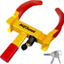 Universal Wheel Lock Clamp Heavy Duty Trailer Wheel Lock, Adjustable Car Tire Anti Theft Lock for Trailer Tire Lock with 3 Keys for Car, ATV, SUV, RV, Motorcycle, Golf Cart, and Boat