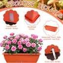 8 Pack 24 Inches Plastic Flower Window Box Planters with Water Absorbing Net Drainage Holes & Visible Water Level Window, Rectangular Vegetable Flower Pots for Indoor Outdoor Garden(Red)