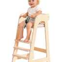 ROBUD Wooden High Chair for Toddlers, Highchair for Adjustable Seat Height & Footrest Levels, High Chairs for Babies and Toddlers with Removable Cushion for Nursery, Dining, Studying, Restaurant,WG419