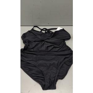 American Trends Swimsuit Women One Piece Tummy Control Bathing Suit for Women Modest V Neck Swimwear, XL.