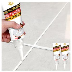 Tile Grout Repair Kit, 2 Pack White Grout Sealer for Shower, Bathroom, Tile, Kitchen, Waterproof Grout Cleaner Restore and Renew Floor, Tile Gaps, Joints, Lines