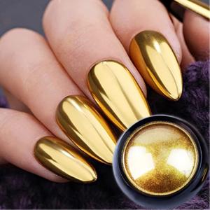 Holographic Mirror Gold Chrome Nail Powder Glitters Effect Metallic Dust Sequins UV Gel Gold Nail Chrome Powder Pigment for Nail Art Decoration