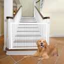 Cupount Mesh Baby & Dog Gate  Fits Openings Up to 36'' Wide, 30'' Tall  Indoor Safety Pet Gate for Stairs & Doorways (White, 30" H x 38" W)