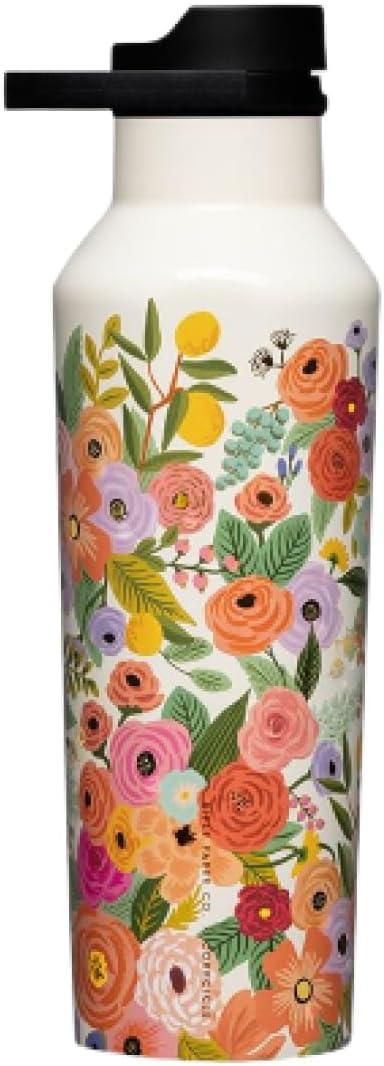 Corkcicle x Rifle Paper Co. Sport Canteen Insulated Tumbler, Garden Party Cream, 20 oz  Reusable Water Bottle Keeps Beverages Cold for 25hrs, Hot 12hrs  Cupholder Friendly Tumbler with Screw-On Cap