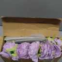 Thiccywoov 100 Pcs Flowers Long Stem Artificial Rose, 3.2 Inches Silk Rose Head Flowers Fake for Wedding Bridal Bouquet Independence Day Home Floral DIY Centerpieces Party Decoration(Purple)