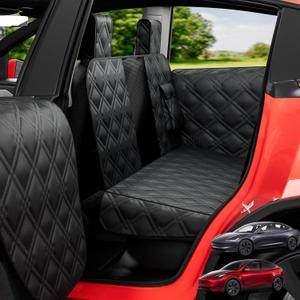 Dog Car Seat Cover For Back Seat Compatible With Tesla Model Y/3 - Pet Travel Hammock For SUV - Back seat pet cover for dogs -Waterproof Cars Seat Extender Protector Dogs with Headrest Protector