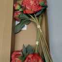 2 Bouquets Red Peonies Silk Flowers 14Heads Faux Peony Flowers Red Fake Peonies Flowers Artificial for Decorations for Wedding Bouquets Bridal Shower Decorations Home Office Party Decor