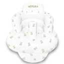Inflatable Baby Seat for Babies 3-36 Months Built-in Air Pump Toddler Floor Seat with Back Support for Sitting Up Portable Blow Up Baby Chair for Feeding Shower and Playtime (Bear)