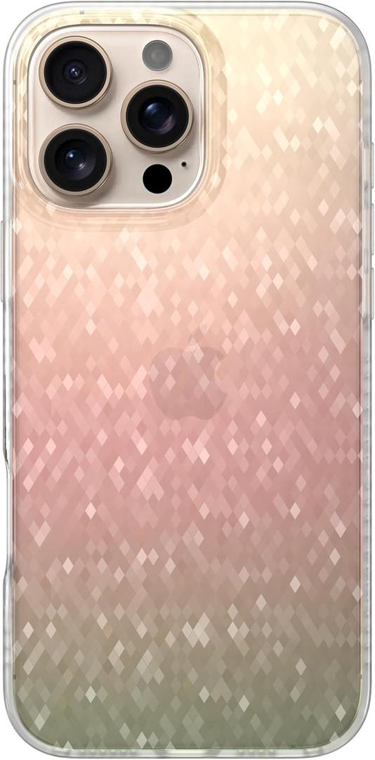 LONLI Hue - Prismatic Rainbow Diamond Facet Sparkling Phone Case for iPhone 16 Pro Max - [Sparkle Glow Finish, Luxe Glitter Protection] - [360 Shock-Absorbent Bumper] - for iPhone 16 Pro Max