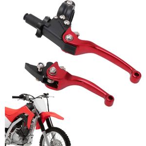 JFG RACING Motorcycle Clutch Brake Lever 7/8'' 22mm Folding Levers Aluminum Alloy Universal for 110cc 125cc 140cc 150cc SSR Apollo RFZ 125 DBX18/19 Xpro Coolster Thumpstar Baja Dirt Pit Bike Red