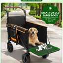 Snagle Paw Dog Wagon for Medium Large Dogs up to 120lbs | All Terrain Foldable Large Pet Stroller with Ramp & Tailgate (Extra Space), Dog Wagon Cart Adjustable Handle & One-Step Brake