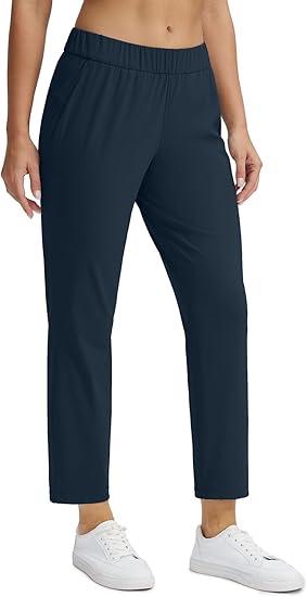 Seamaid Women's Golf Pants with Deep Pockets 7/8 Stretch Athletic Travel Pants for Casual Lounge Navy XL