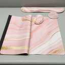 Keyboard Mouse Pad Set, Extended Mouse Pad+Keyboard Wrist Rest Support, Memory Foam Ergonomic Easy Typing, 3Pcs (35.415.7 in) Desk Pad Set for Home Office Study Game- Pink Gold