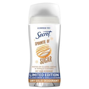 Secret Aluminum Free Deodorant for Women, 48hr Odor Protection with Pro-Hyaluronic Acid, PH Balancing Minerals, Holiday Dry Solid, Spoonful of Sugar with Glazed Crme & Vanilla Custard Scent, 2.4 Oz