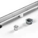 Linear Shower Drain 24" Brushed 304 Stainless Steel | Fast Drainage | Tile Inserted | Stainless Floor Drain Grate | Hair Strainer | Drain Key | The Upgrade for Your Bathroom