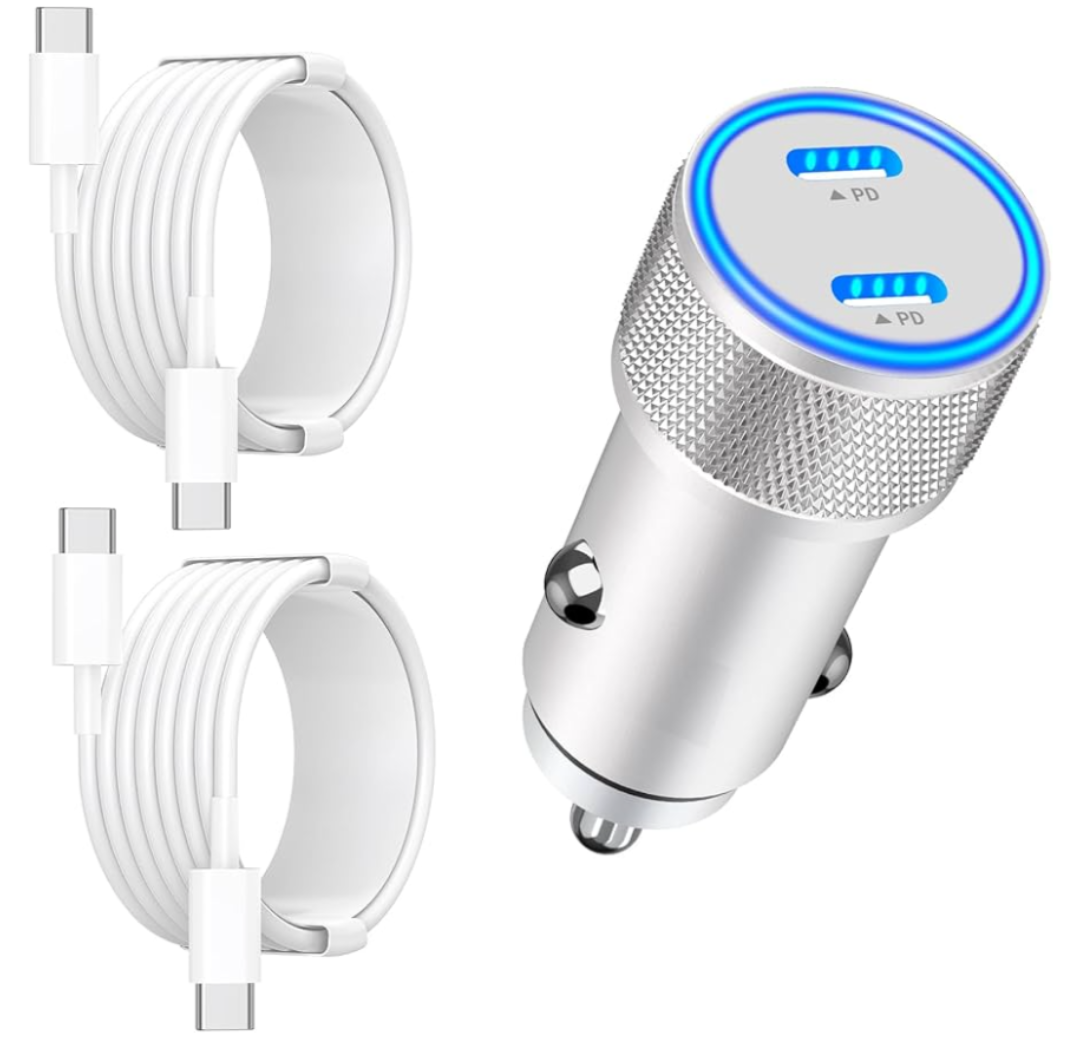 [Apple MFi Certified] iPhone 17 Car Charger Fast Charging, Linocell 90W Dual PD Power Cigarette Lighter USB-C Car Charger Pack Type-C Cord for iPhone 17/17 Pro Max/16 Pro/15/Galaxy S25/S24/Pixel 2 PACK