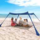 BOTINDO Family Beach Tent Canopy Sun Shade, Pop Up Grande Beach Tent Sun Shelter Stability 4 Poles with Portable Carry Bag Outdoor Shade for Fishing Backyard Camping (Navy)