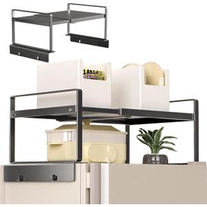 Adjustable Refrigerator/Washer Top Storage Rack - Expandable Organizer Shelf12.4 "-23.62", L-Shaped Design, Anti-Slip, Space Saver for Kitchen, Laundry, Dorm (Fits Most Appliances)