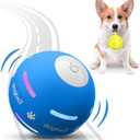 PetDroid Interactive Dog Toys Dog Ball,[Newly Upgraded] Durable Motion Activated Automatic Rolling Ball Toys for/Small/Medium/Large Dogs,USB Rechargeable (Blue)