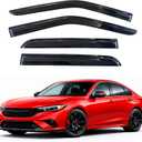 3 x KPY Rain Guards Fit for 2018-2023 Honda Accord, Out-Channel Window Visors Vent Wind Deflectors 4PC, Car Accessories for 18-23 Accord (Sedan Only)