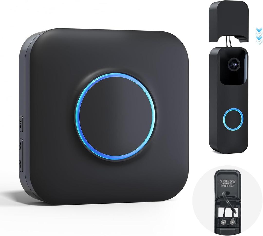 Wireless Doorbell Chime for Blink video Doorbell (1st/ 2nd gen) for Home, Indoor Plug-in Receiver & Wired Transmitter Kit Long Range, Indicator Door Chime for Home/ Office/ Classroom