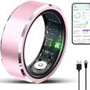 Twievo Smart Ring for Men/Women, Smart Rings with Calories/Heart Rate/Blood Oxygen/Sleep Monitoring,No Subscription Fee,5ATM Waterproof (Pink, 8#)