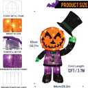 Animated Halloween Decorations, Hat-Tipping Light Up 3D Pumpkin Greeter, 32.7''H
