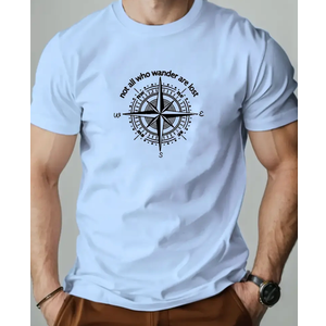 Graphic T-Shirt Not All Who Wander are Lost Funny Tees for Women Summer Casual Tops Athletic Shirts, Size M