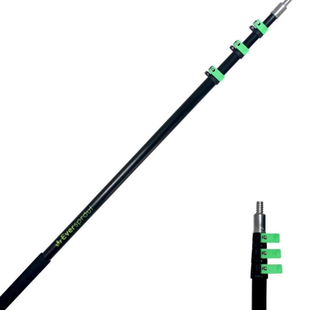 Eversprout 4-Stage Telescopic Extension Pole, 7-24 ft Heavy-Duty Aluminum